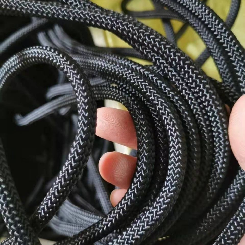 【編織尼龍繩】黑色繩子耐磨尼龍繩編織繩繩捆綁繩子篷布剎車廣告繩拉綁繩晾衣繩