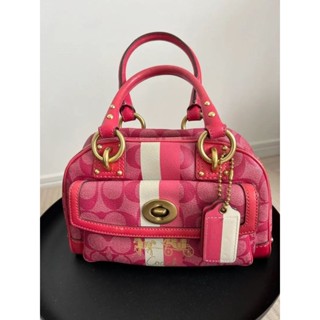 COACH 蔻馳 手提包 Signature Heritage 粉紅色 mercari 日本直送 二手