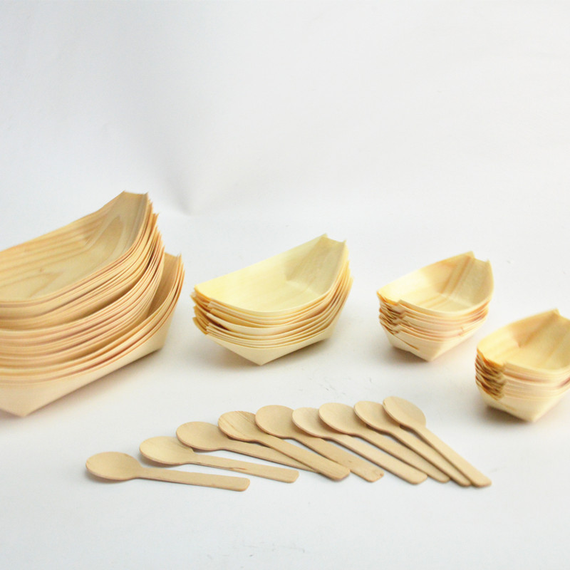 現貨【壽司餐具】一次性木皮船 日式刺身壽司船 碟 木製自助烤肉小吃花枝糯米丸子餐具