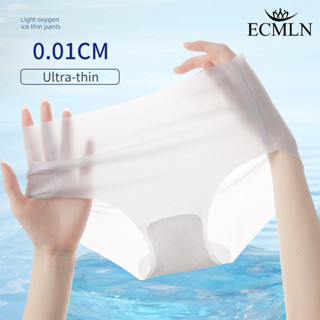 Ecmln 超薄女式無縫面膜內褲裸感 3D 桃臀棉襠中腰透氣速乾三角褲