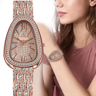 歐式蛇形石英手錶 滿鑽合金時尚女士腕錶