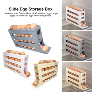 冰箱雞蛋收納盒四層自動滾動大容量節省空間30個雞蛋收納盒冰箱側門雞蛋分配器雞蛋紙盒餐廳雞蛋架