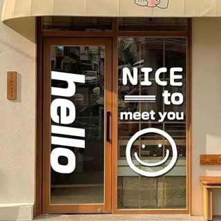 臺灣熱賣 hello英文字母牆貼 鏡子裝飾 ins風拍照服裝 奶茶咖啡店 玻璃門貼紙 優質