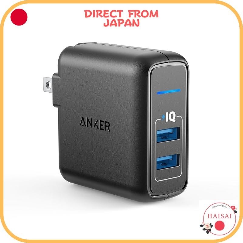 Anker PowerPort 2 Elite（24 瓦 2 端口 USB 快速充电器）[符合 PSE 技术标准，具有