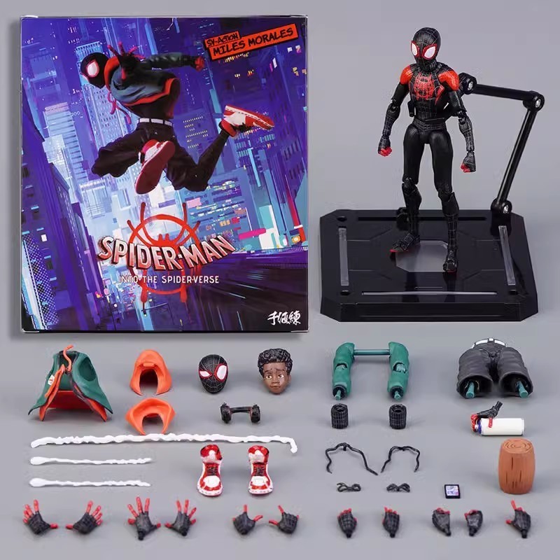 新品上市 漫威縱橫平行宇宙邁爾斯蜘蛛俠超可動手辦玩具千值練人偶模型禮物