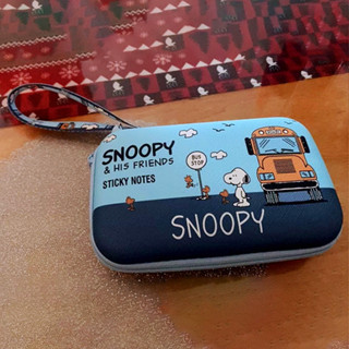 可愛的史努比便攜式數字 USB 移動電源收納袋旅行電子配件充電器袋耳機小工具收納袋