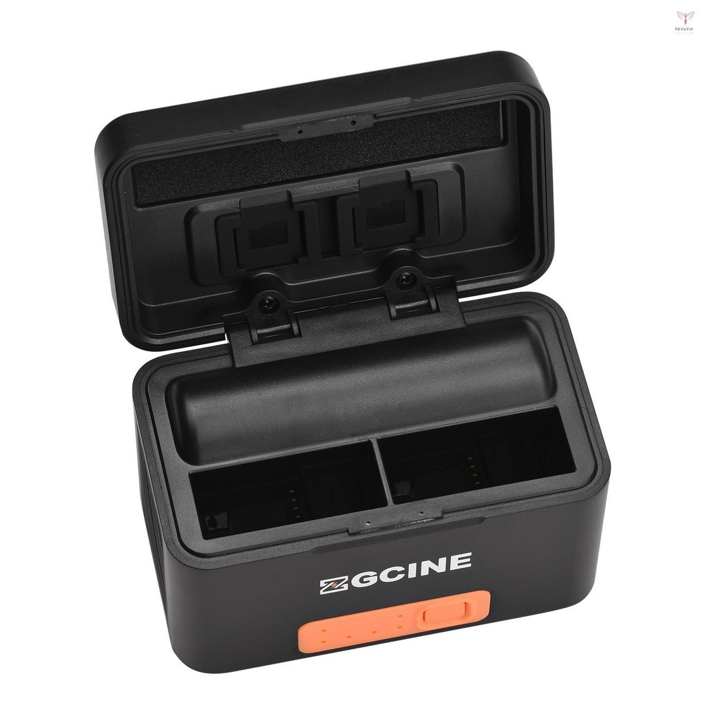 Zgcine PS-G10 迷你便攜式運動相機電池快速充電盒 5200mAh 無線雙電池充電器,帶 Type-C 端口更