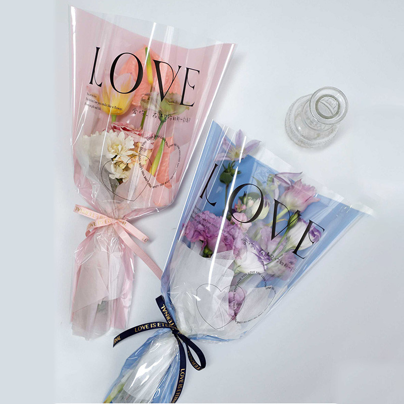 【現貨】【鮮花包裝】520 單支 鮮花包裝袋 小花束 玫瑰花 單隻 透明 套袋 單枝 花藝 包花紙 袋子