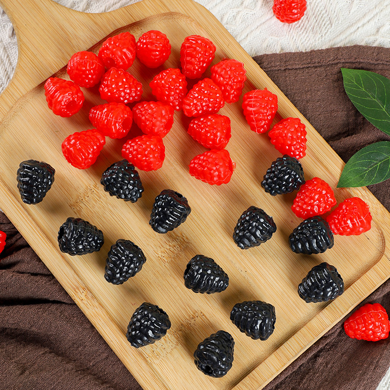 仿真樹莓假紅覆盆子水果模型小野草莓蛋糕水果盤擺設桑葚裝飾道具仿真水果