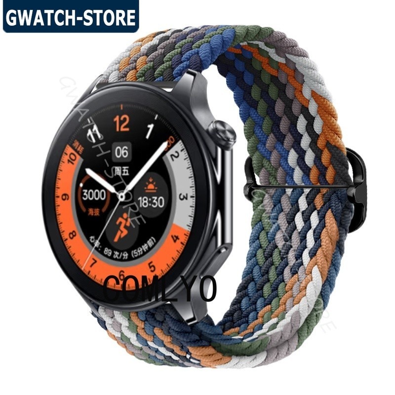 適用於 Oneplus watch 2 / OPPO Watch X 錶帶 尼龍 彈性 柔軟 運動腕帶 22mm