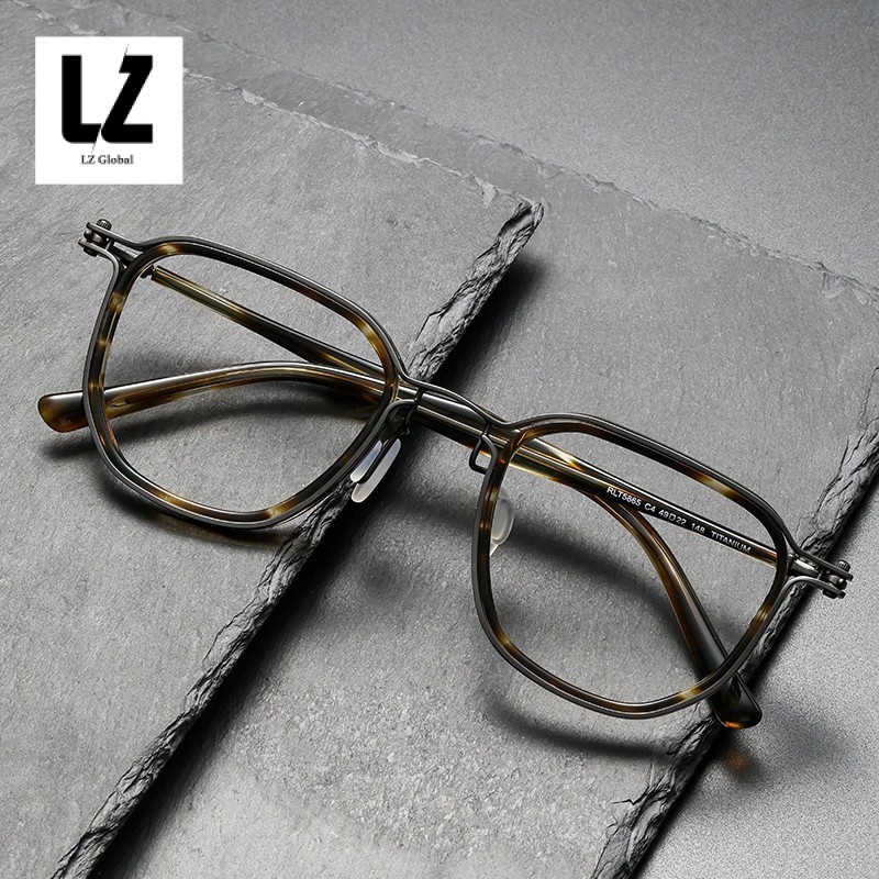 【LZ鈦眼鏡】手工板材眼鏡框 Tavat同款RLT5865方形復古配防藍光近視眼鏡架