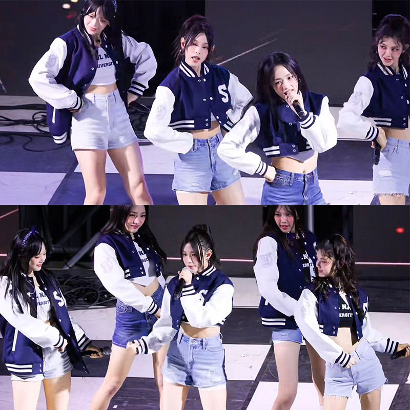 【熱銷現貨】精品速發韩女团newjeans同款爵士舞街舞JAZZ表演出服打歌服舞蹈棒球服外套