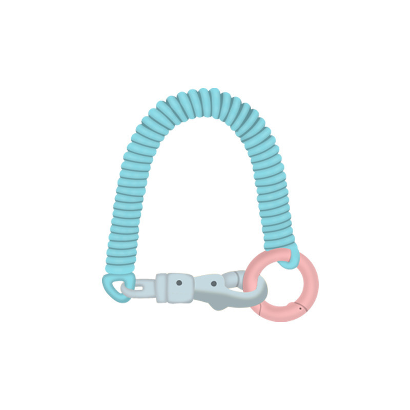 伸縮彈力繩鑰匙扣防丟手環鏈圈ins學生創意彈簧掛繩情侶卡套吊飾
