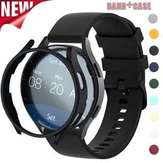 SAMSUNG Pc 外殼 + 矽膠錶帶相容三星 Galaxy Watch 7 6 5 4 40mm 44mm 螢幕貼膜