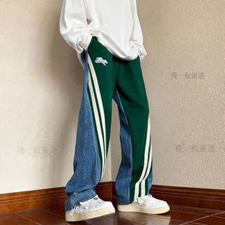 桃園出低折扣直筒長褲休閒褲男拖地褲運動褲男大尺碼美式牛仔褲男ins潮直筒褲子歐美hiphop寬鬆闊腿休閒棉褲150公斤