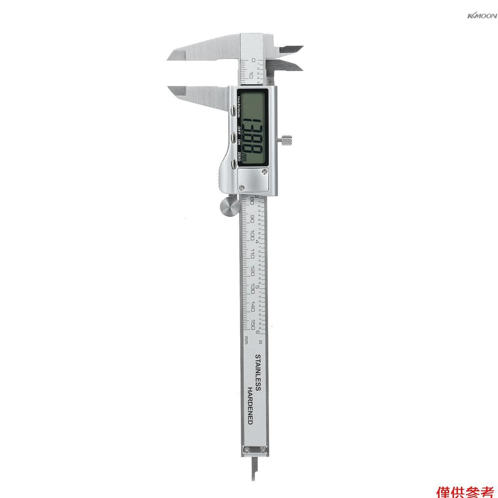 數字卡尺 電子數顯不鏽鋼遊標卡尺 6英寸/150毫米 測量工具 帶大液晶顯示屏 電子測微卡尺 英制公制易於切換 不帶電池