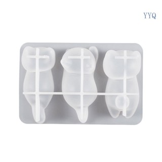 Yyq吊墜模具鑰匙扣飾品模具小貓造型矽膠鑰匙扣模具矽膠材料diy手工工具