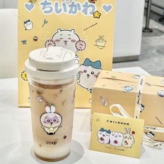 🔥優選🔥吉伊卡哇 保溫杯 隨行杯 隨身杯 咖啡隨行杯 咖啡吸管杯chiikawa 杯子 可愛隨行杯雙飲隨