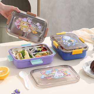 304不鏽鋼飯盒成人學生分格午餐盒三格便當盒bento box