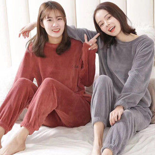 🌸臺灣限價免運🌸暖暖套裝女珊瑚絨冬季保暖加絨寬鬆家居服睡衣加厚兩件套外穿大碼🌸鹿鹿