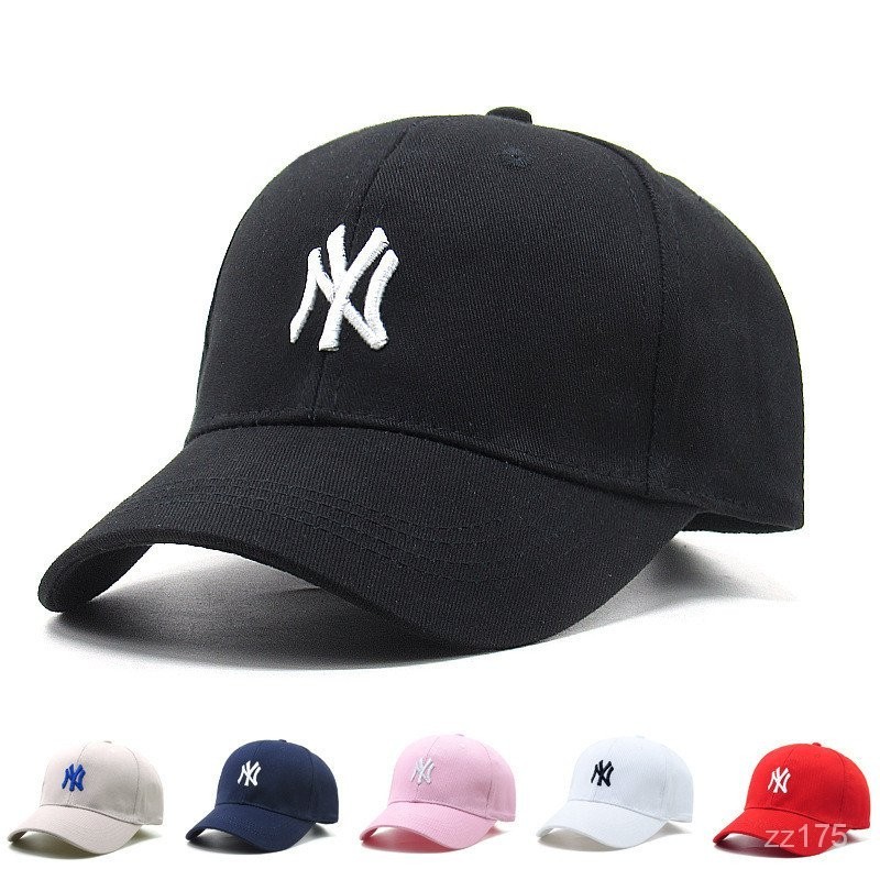 現貨當天發韓國MLB棒球帽新款小標NY刺繡男女通用彎沿硬頂鴨舌帽子cap時尚潮