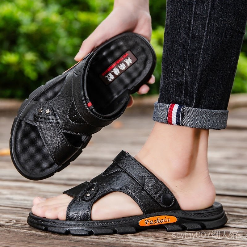 耐磨涼拖鞋子兩用厚底夏季外穿開車男士沙灘防水新款2024防滑涼鞋