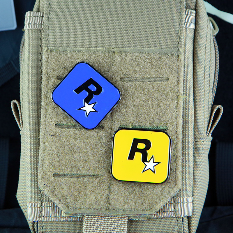 臂章星球 R星公司粘貼金屬魔術貼 GTA5遊戲周邊立體背包士氣貼章
