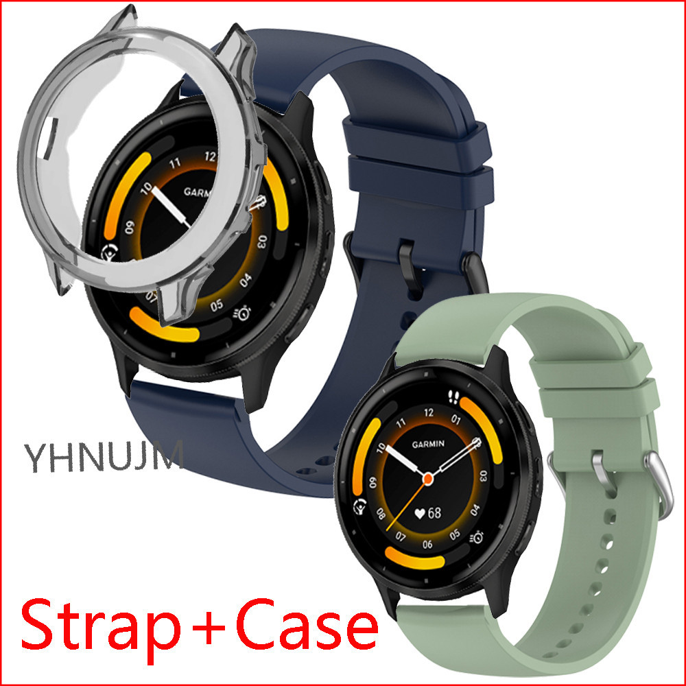 Garmin Venu 3 智能手錶錶帶矽膠錶帶智能手錶腕帶手鍊配件帶屏幕保護殼
