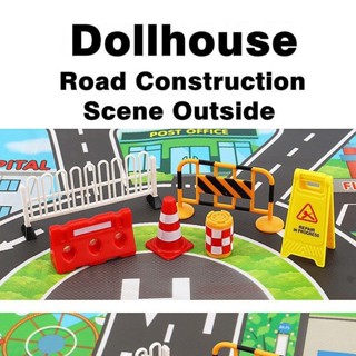 特價Dollhouse娃娃屋道路施工現場公路搭建場景 OB11模型拍攝道具