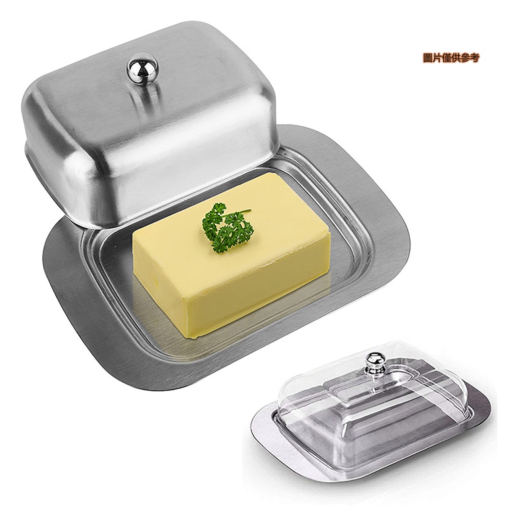 [藍家家居]不鏽鋼牛油盒黃油盒奶酪保鮮盒歐式西式牛油黃油芝士碟子麵包盒子
