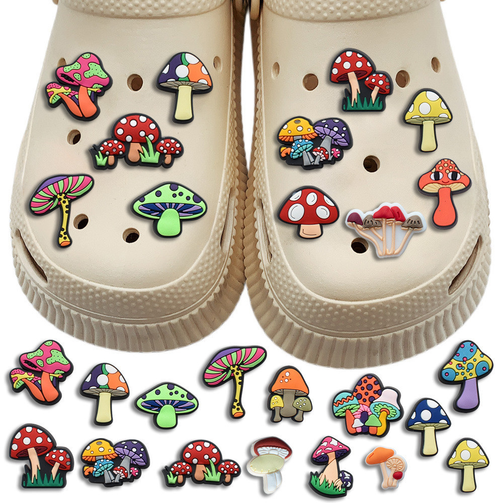 【可選】蘑菇系列 crocs鞋釦 卡通鞋花 洞洞鞋裝飾鞋花 拖鞋配件 卡駱馳鞋花