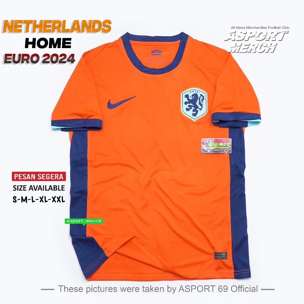 最新荷蘭主場歐洲足球球衣 2024 2025 荷蘭主場球衣 24 25 進口
