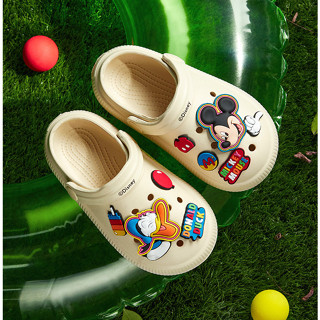 兒童洞洞鞋 男童涼拖鞋 迪士尼形象女童中兒童沙灘拖鞋涼鞋