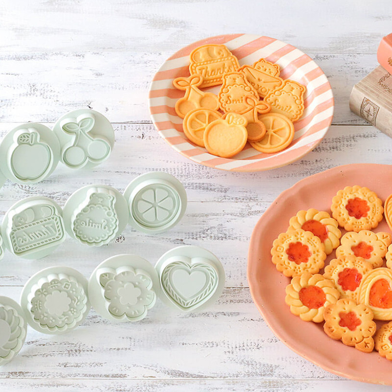 【烘焙模具】日本cotta正品情人節花朵彈簧按壓式餅乾模具兒童切模親子DIY烘焙