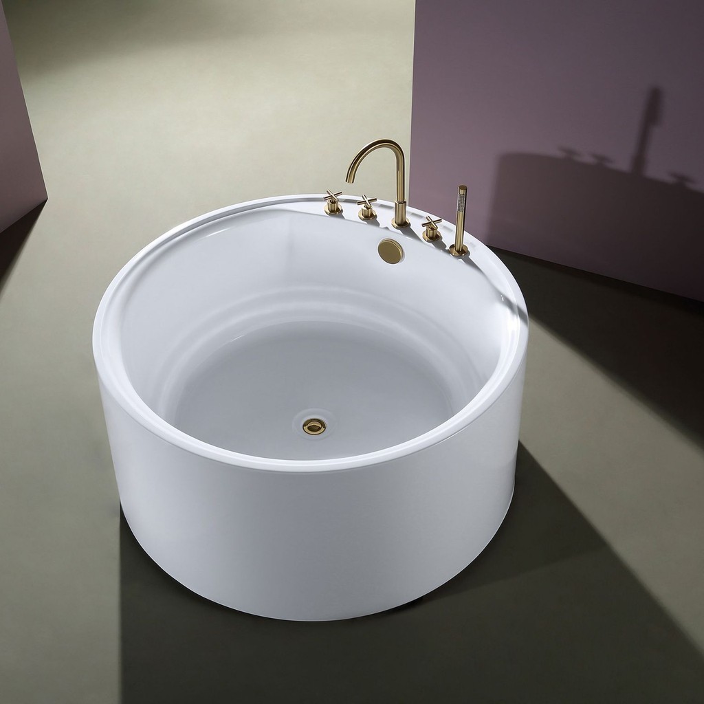 🔥廠家直銷-破損包賠🔥免運 亞克力圓形浴缸 小戶型家用成人保溫日式獨立式浴缸 網紅酒店浴盆
