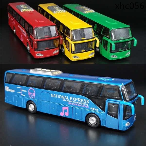 熱銷· 新品5開門合金雙層巴士模型仿真旅遊大巴車公車客車兒童玩具車