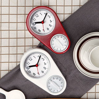 «冰箱貼» 現貨 北歐MINI靜音廚房表專用簡約創意家用鐘錶磁性貼冰箱鍾磁鐵小掛鐘