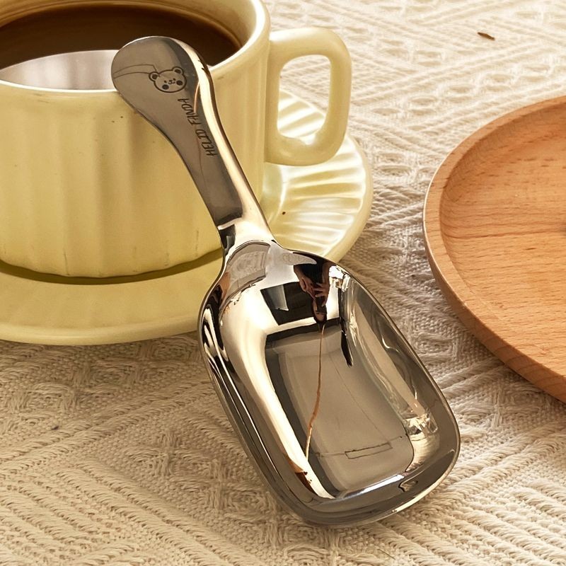 «冰鏟» 現貨 304不鏽鋼加厚茶匙咖啡勺家用分茶勺麵粉勺雜糧勺咖啡鏟勺食品級