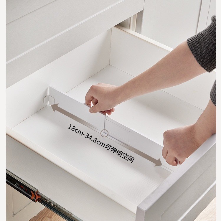 日式抽屜伸縮分隔板 自由組合塑膠擋板 抽屜內置分隔盒