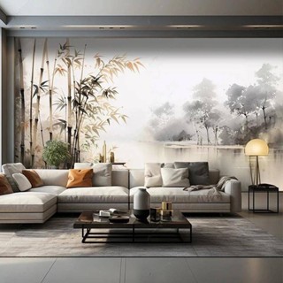 定制創意花鳥竹林3d壁畫客廳電視沙發背景牆紙家居裝飾壁紙