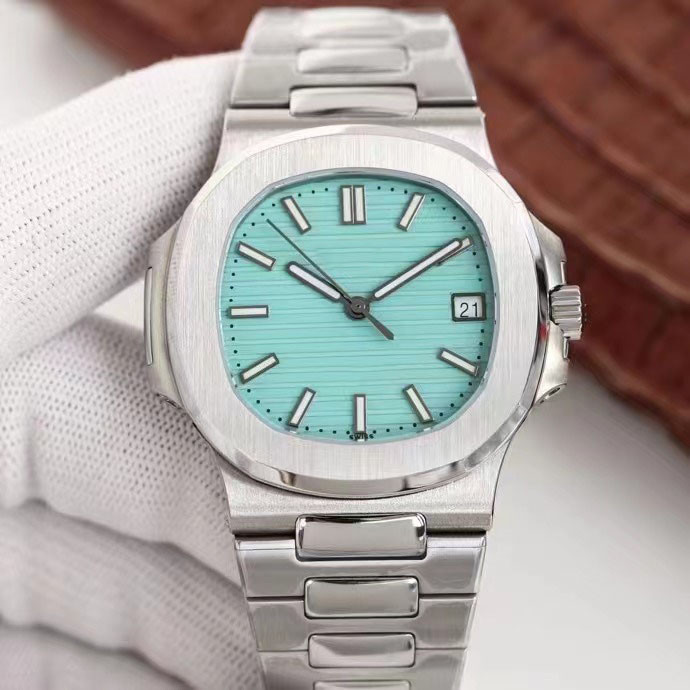 方形手錶 40 毫米黑色綠色灰色錶盤機械透明 2813 機芯自動男士手錶