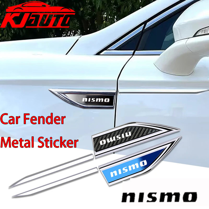 NISSAN 2 件裝合金汽車擋泥板金屬貼紙適用於日產 Nismo Almera Livina Sentra Skyli