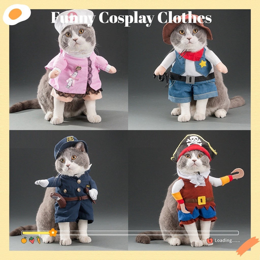 CORSAIR 貓服裝套裝貓衣服鞭炮海盜船牛仔可愛服裝海盜東西花式小貓有趣的狗配件