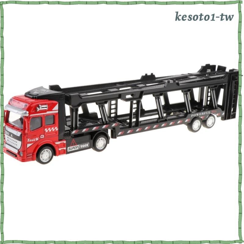 [KesotoaaTW] Magideal 1:50 壓鑄拖車卡車迴力車兒童玩具紅色