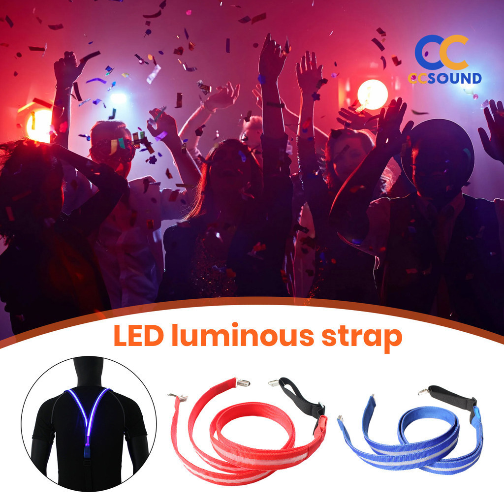 [CCN] 夜光帶開/關控制內置防水個性時尚娛樂織帶 LED 發光衣服吊帶派對用品