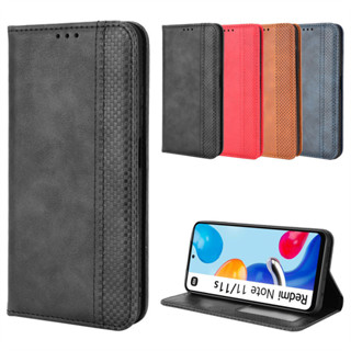 日本書本式側掀皮套 紅米Note11海外版手機殼Redmi Note 11 5G 4G翻蓋皮套插卡11S保護套素面手機殼