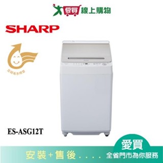 SHARP夏普12KG無孔槽變頻洗衣機ES-ASG12T 含配送+安裝【愛買】
