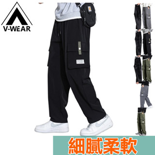 【VWEAR品牌】抗磨皺工裝褲 大尺碼M-8XL長褲 防風禦寒直筒褲 通勤休閒寬鬆褲子 大口袋運動工作褲 情侶同款工裝褲