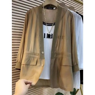 MOMO大碼女裝2025秋季新款防風外套西裝西服開衫胖mm胖妹妹高階感遮肉DYJ☆