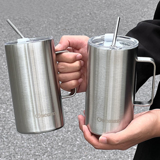 大容量咖啡杯保冷杯汽車杯車載杯[S323]2025新款咖啡高顔值大容量304不銹鋼杯子ins高顔值不銹鋼冰霸杯